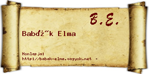 Babák Elma névjegykártya
